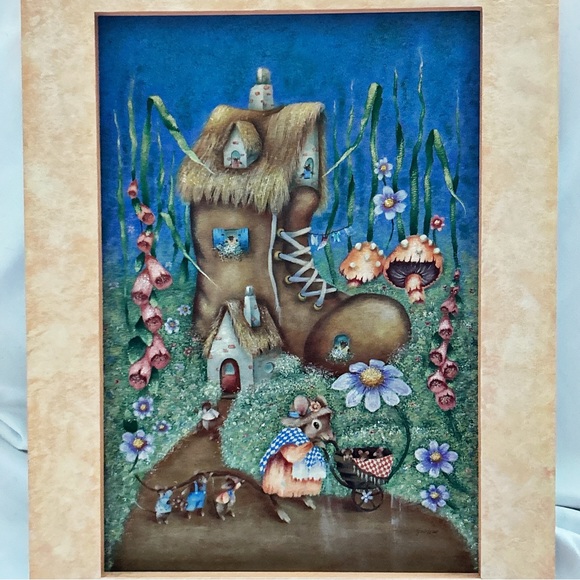 Adorable Old Woman Who Lived In a Shoe Nursery Rhyme Painting - Picture 2 of 13